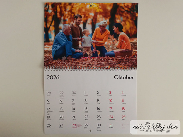 Mesačný kalendár - s vlastnými fotografiami, nástenný
