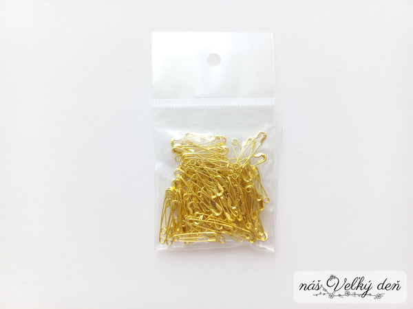 Zatváracie špendlíky - zicherky zlaté 20 mm
