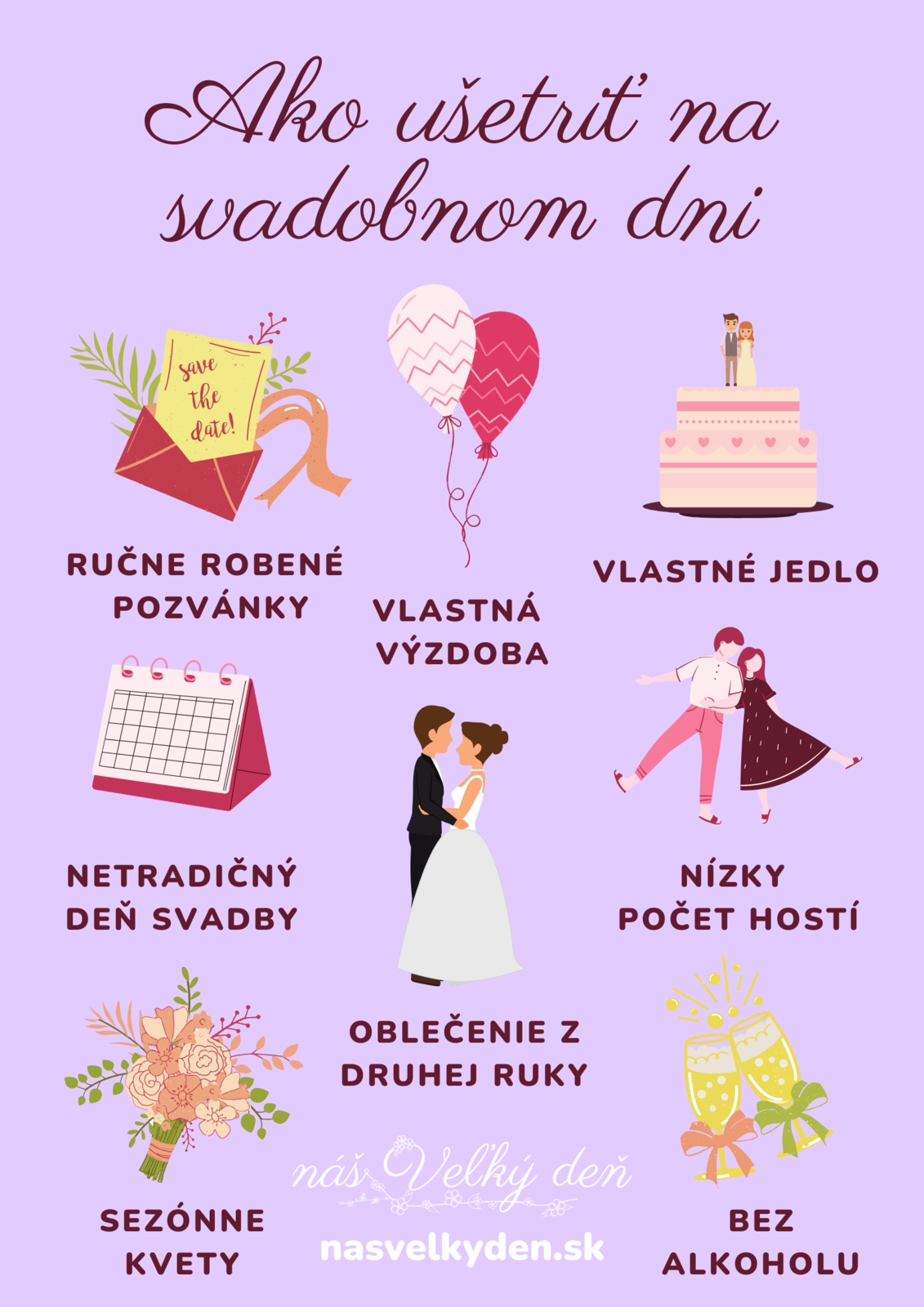 grafika ako usetrit na svadbe