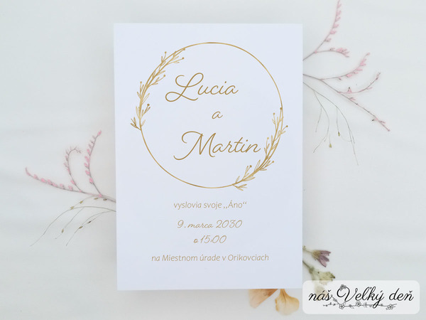 Svadobné oznámenie - Nežný kruh
