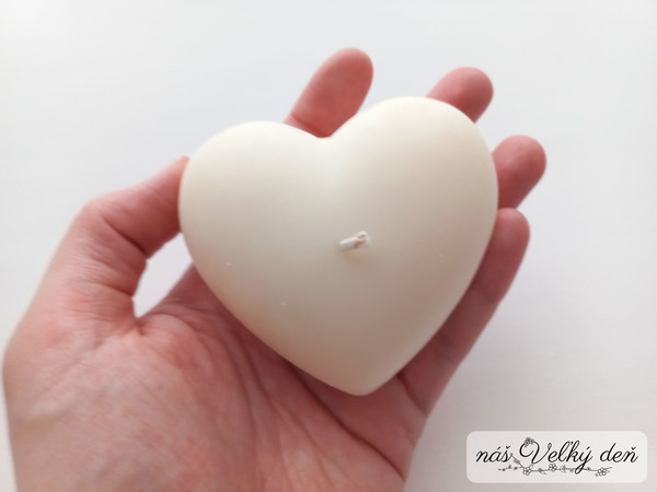 Sviečka srdiečko hladké - veľké