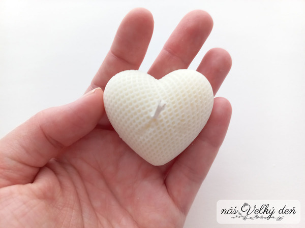 Sviečka srdiečko vzorované - malé