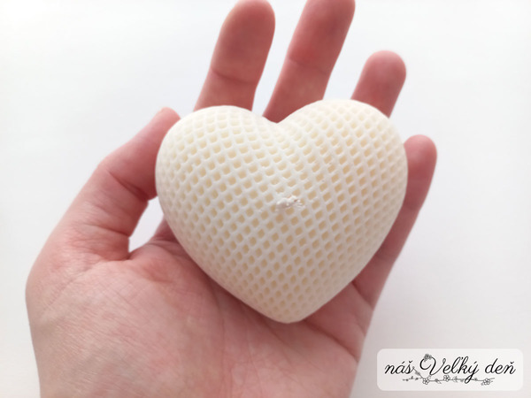 Sviečka srdiečko vzorované - veľké