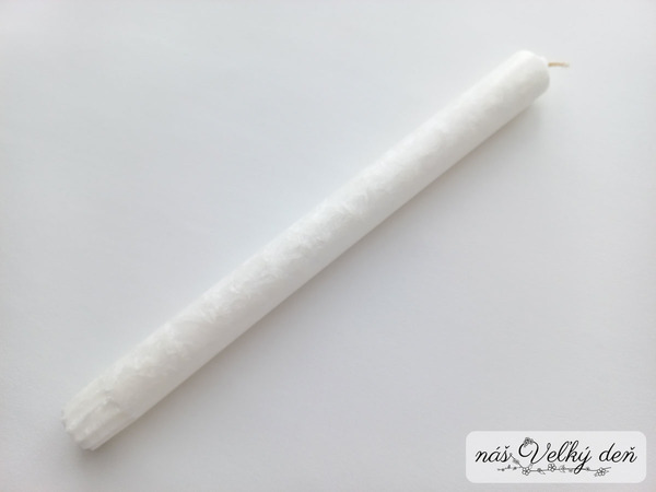 Kónická sviečka - mramor biela
