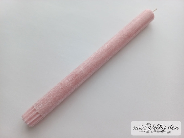 Kónická sviečka - mramor ružová