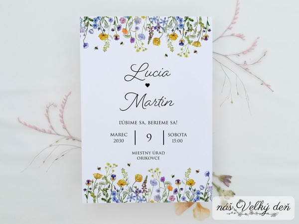 Svadobné oznámenie - Letná lúka