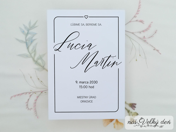 Svadobné oznámenie - Romantický rámik