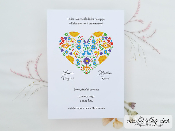 Svadobné oznámenie - Pestrofarebná láska
